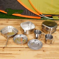 outdoor hiking camping cookware stainless steel camping equipment cookware gas stove camping accesorios camping supplies