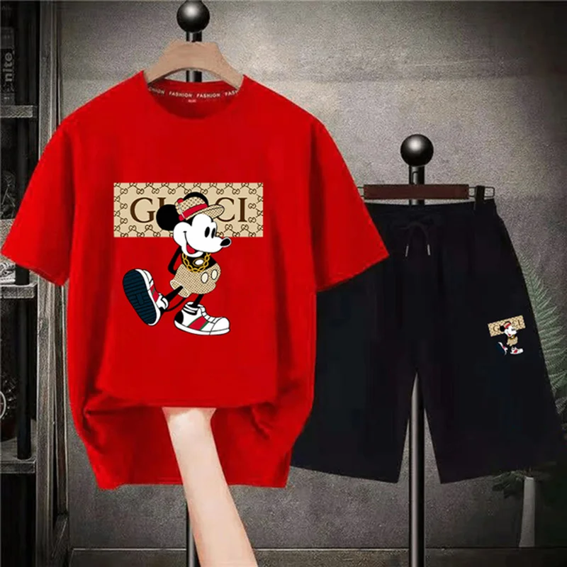 

Футболка и шорты мужские спортивные, комплект одежды из 2 предметов, модная уличная одежда с принтом, лето 2020