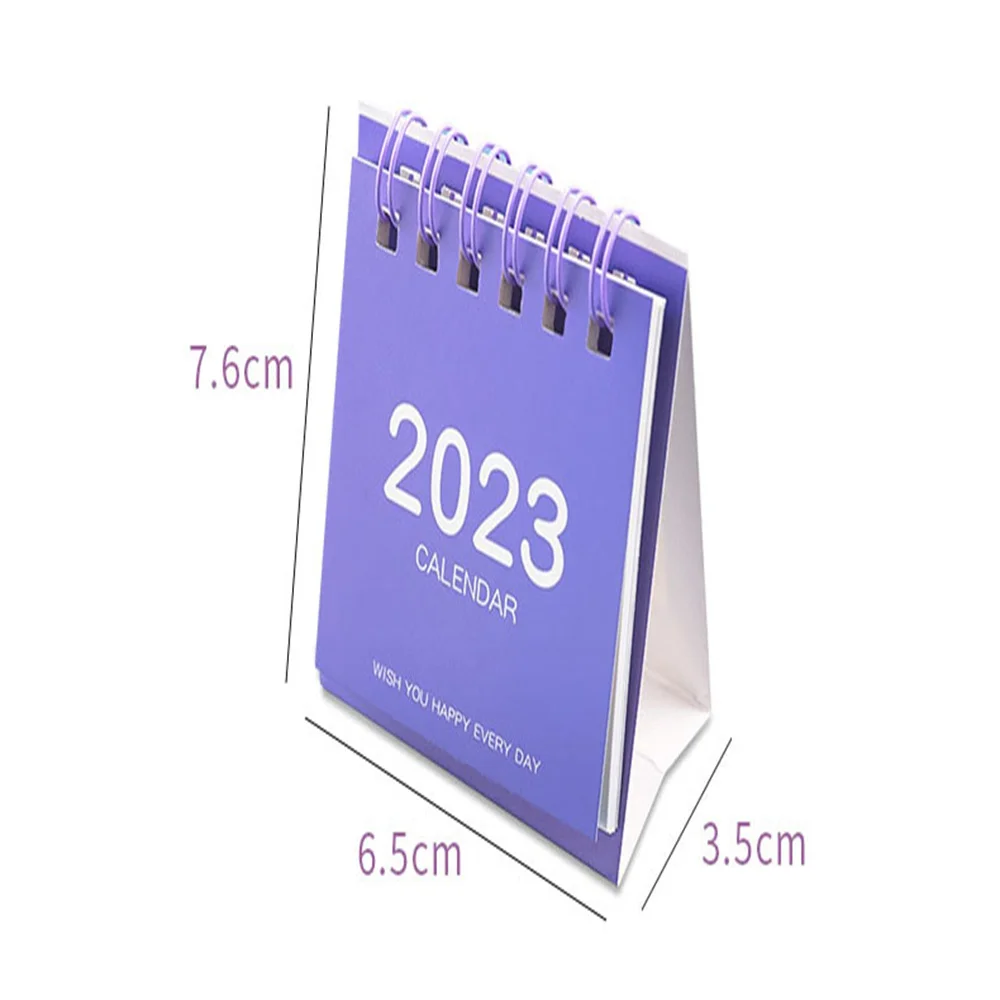 2023 простой однотонный Настольный бумажный мини-календарь двойной ежедневник
