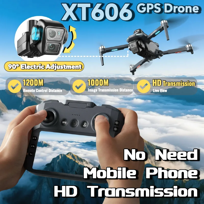 Фото Для Xiaomi XT606 MAX GPS Drone 4k Профессиональная 8K HD камера FPV Wish Screen Drone 360 °   Квадрокоптер для предотвращения препятствий, игрушечный дрон №3