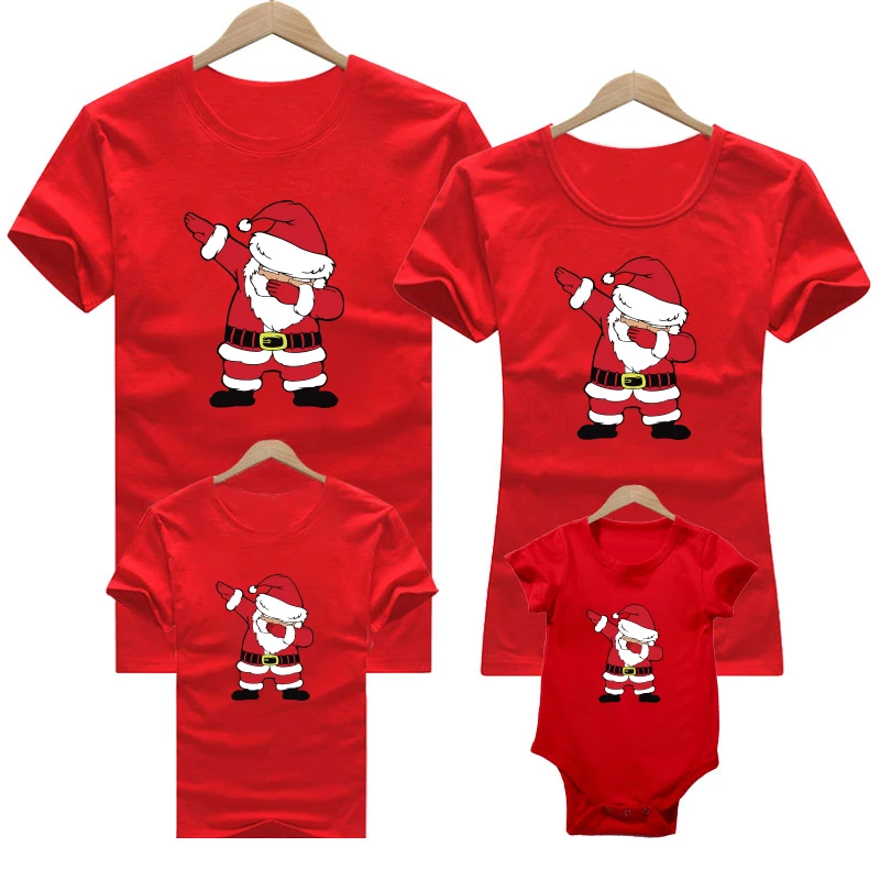 

Winter 2022 New Year Merry Christmas Family Matching Outfits Mother Kids Clothes Family Look Mother And Daughter T-Shirt Tops