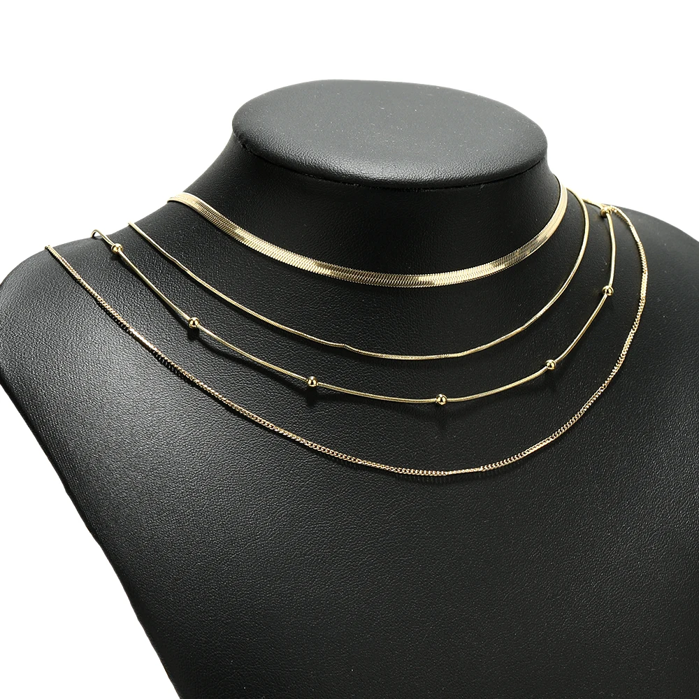 Цепочка-змейка из нержавеющей стали золотого цвета 5 шт. 40 + см | Украшения и