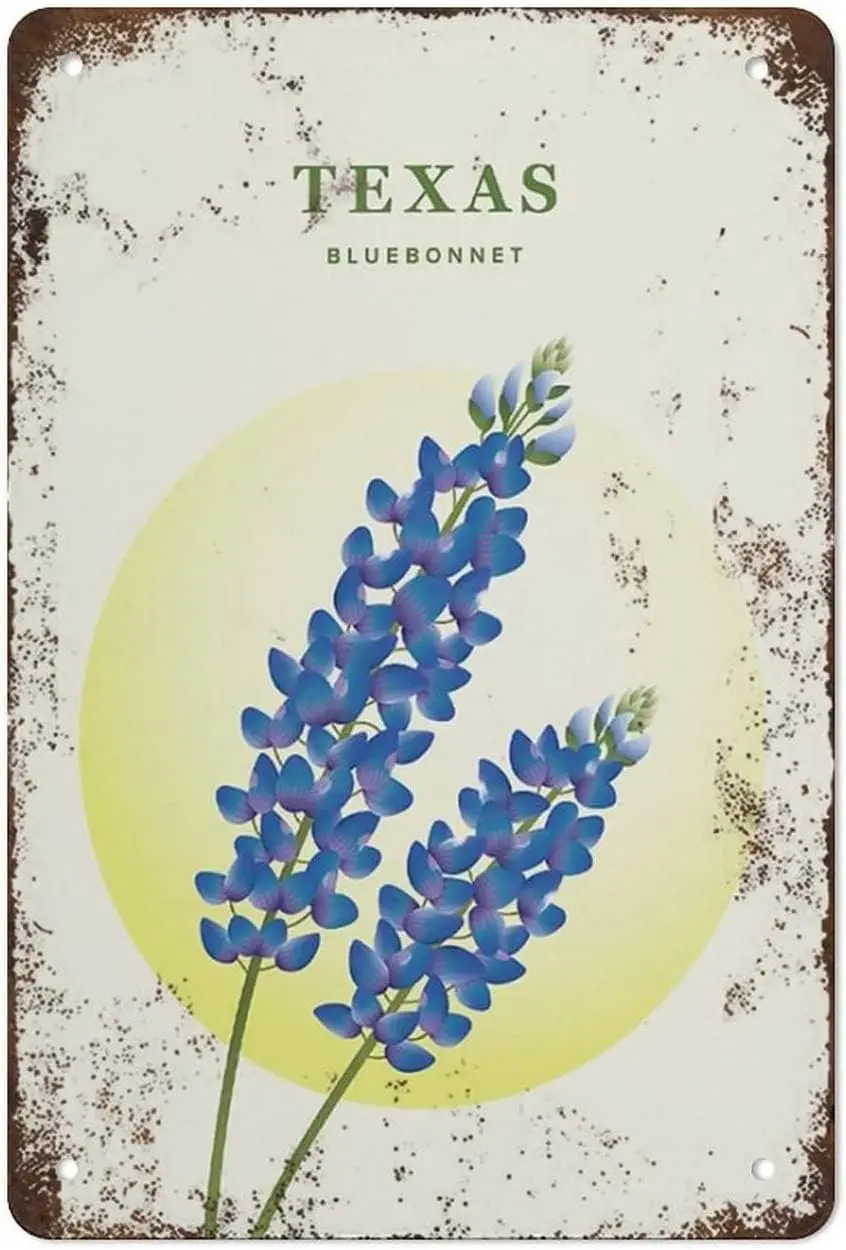 Тексты Metl Tn Sgn Texs Stte lower Bluebonnet llustrton Prnt Gt Vntge Style Wll Decor or Mom