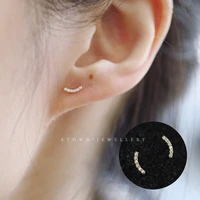 simple japanese and korean personality gold small zircon fresh and cute earrings female mini sweet temperament all match earring