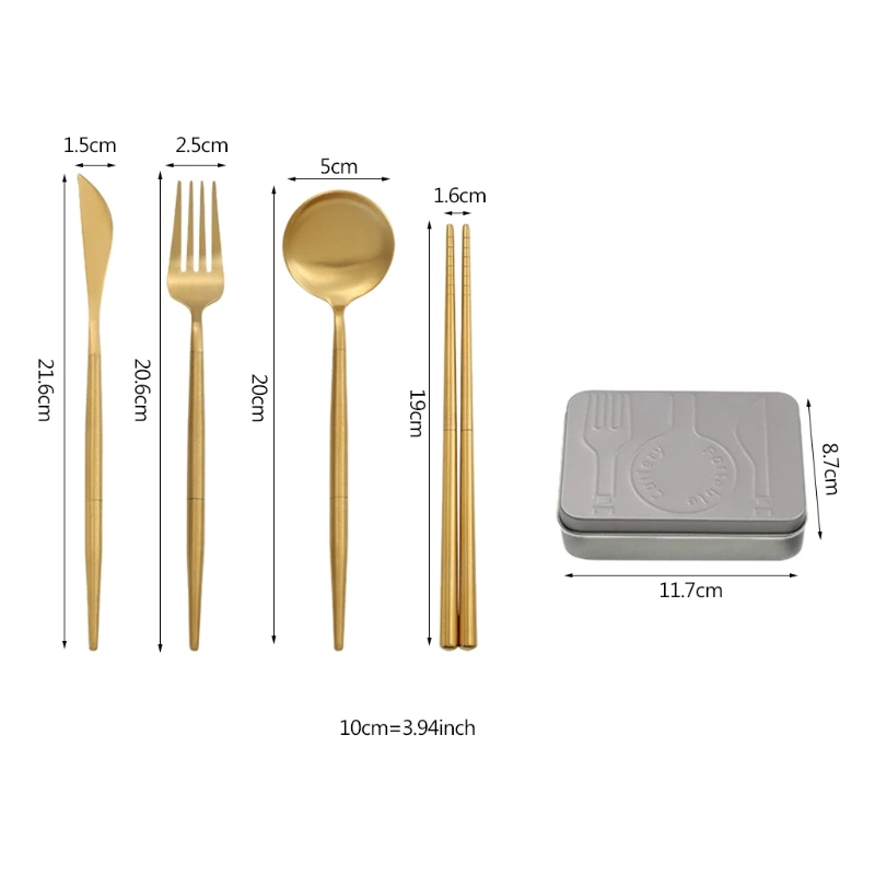 4 шт. портативные многоразовые дорожные столовые приборы и ножи вилка чоптик с