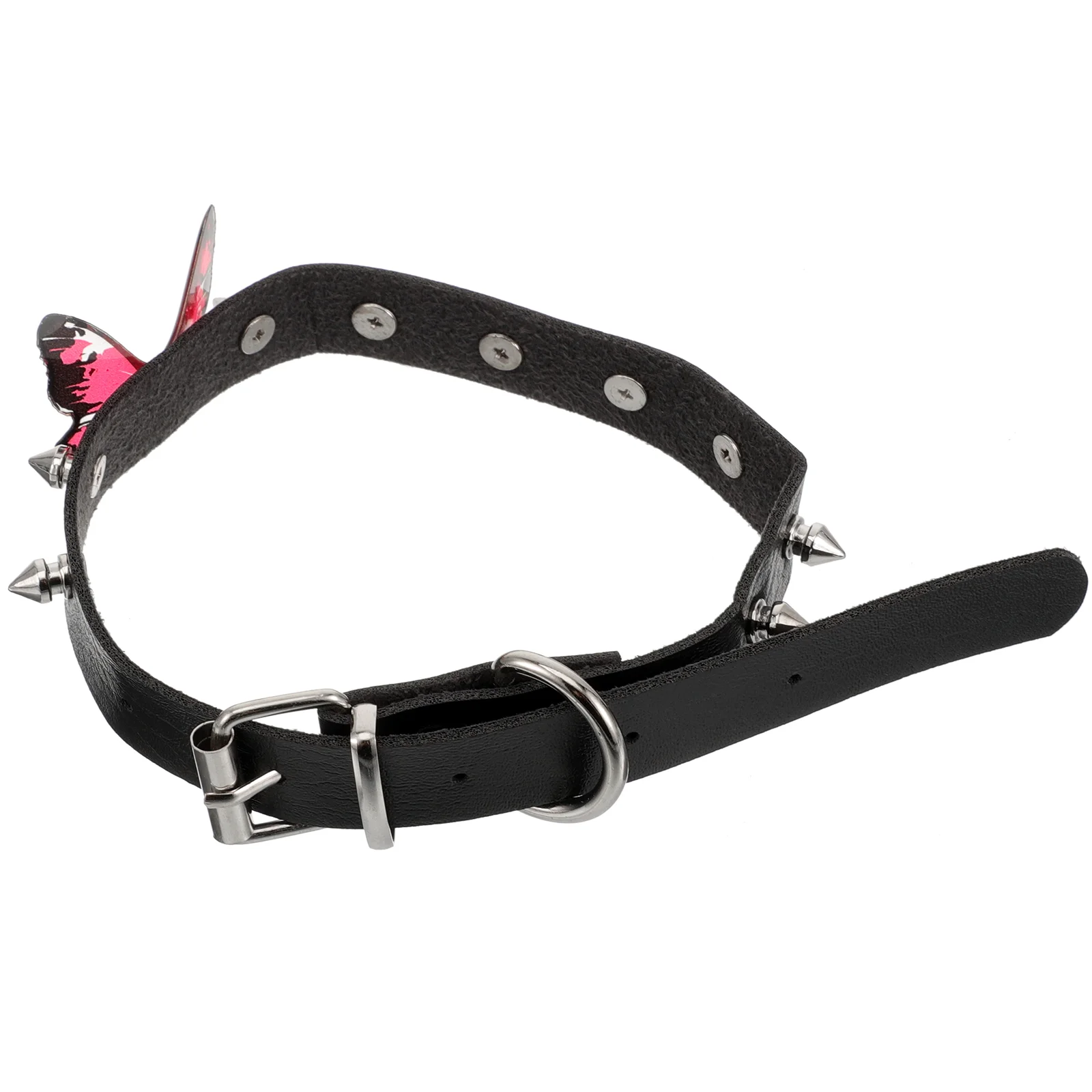 

Punk Choker Necklace Studded Rivet Choker Necklace Adjustable Choker Butterfly Necklace