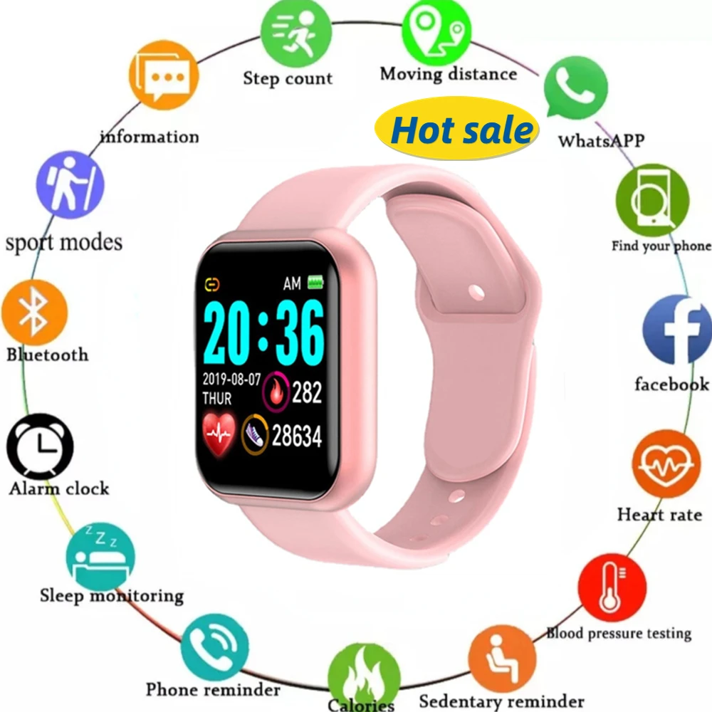 

Smartwatch Men Sport Watches Digital Led Electronic Wristwatch Bluetooth Fitness Wristwatch Women Kids Hours Hodinky for Xiaomi