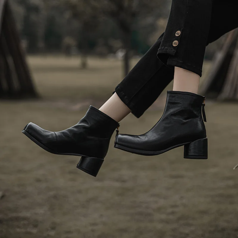 Женские зимние ботинки зимняя обувь на массивном каблуке женские ботильоны из