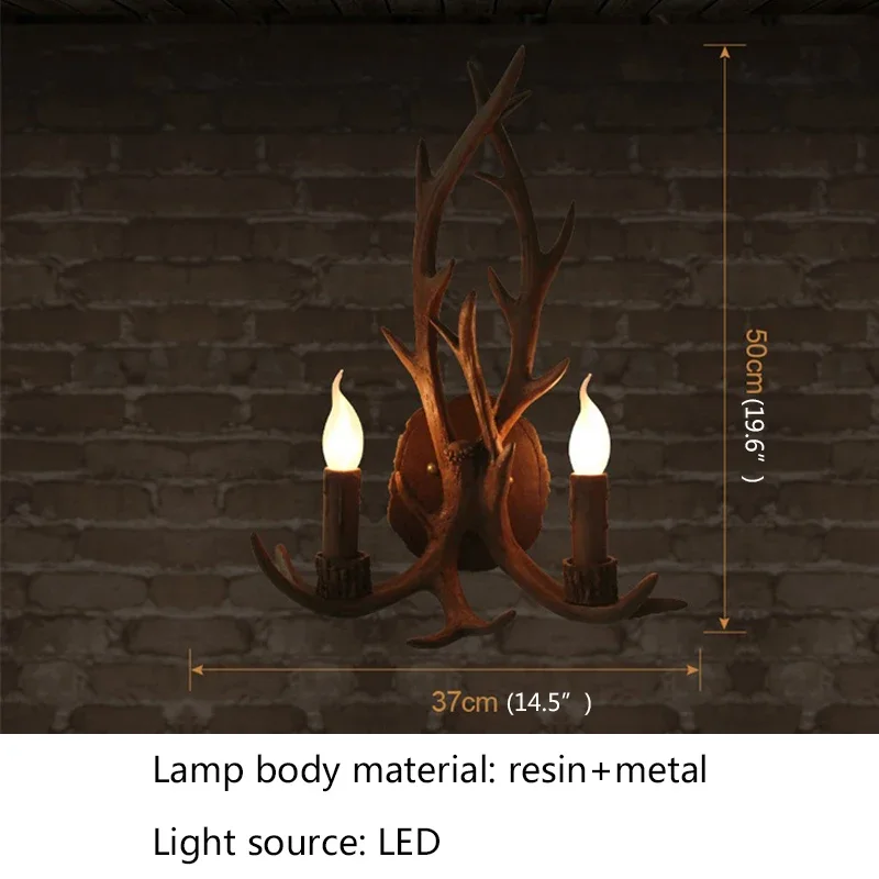 Hongcui рога лампы настенные бра креативные светодиодные фонари для прикроватной