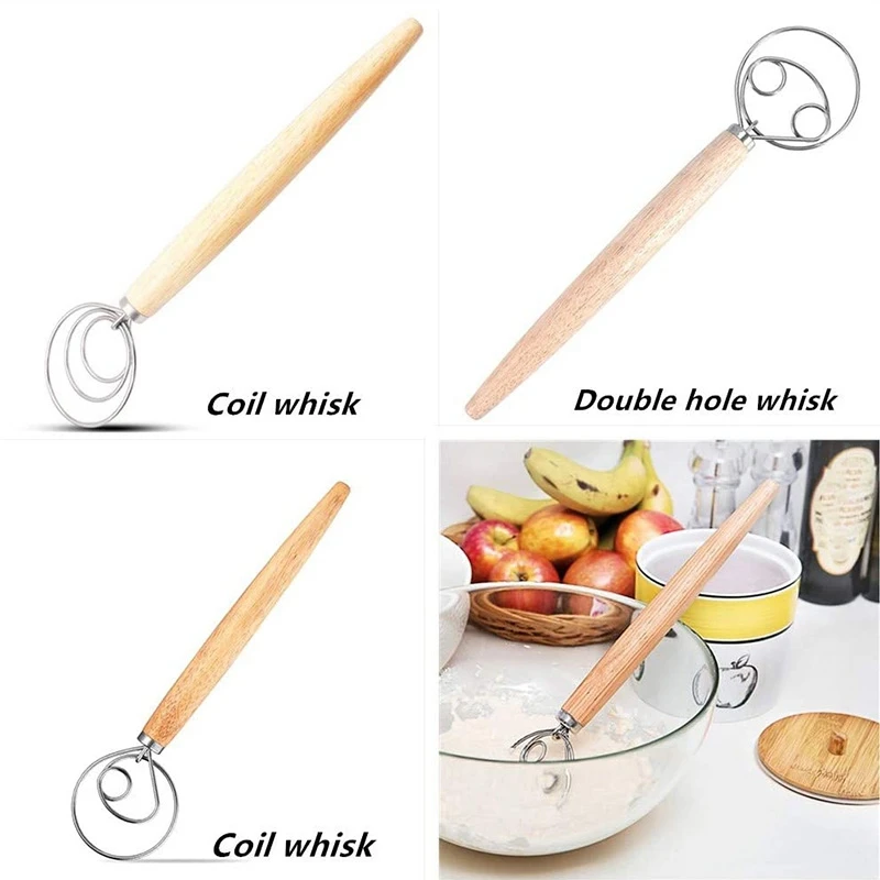 Датский венчик для теста хлеба 3 шт. голландский из нержавеющей стали торта