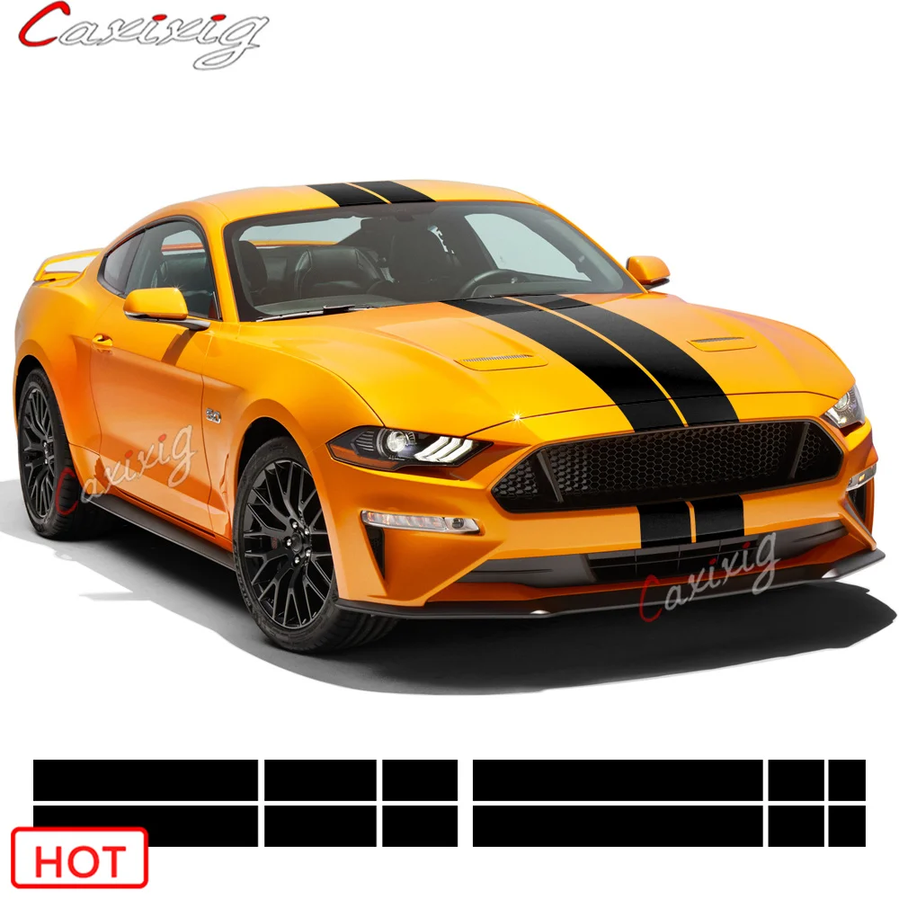

Автомобильные гоночные полосы Передняя и задняя Комплектация виниловые наклейки для Ford Mustang 2009-2021 аксессуары