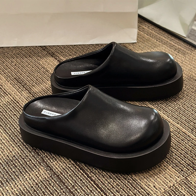 

Шлепанцы женские из экокожи, сандалии на плоской подошве, модные классические повседневные тапочки, сланцы, 2023