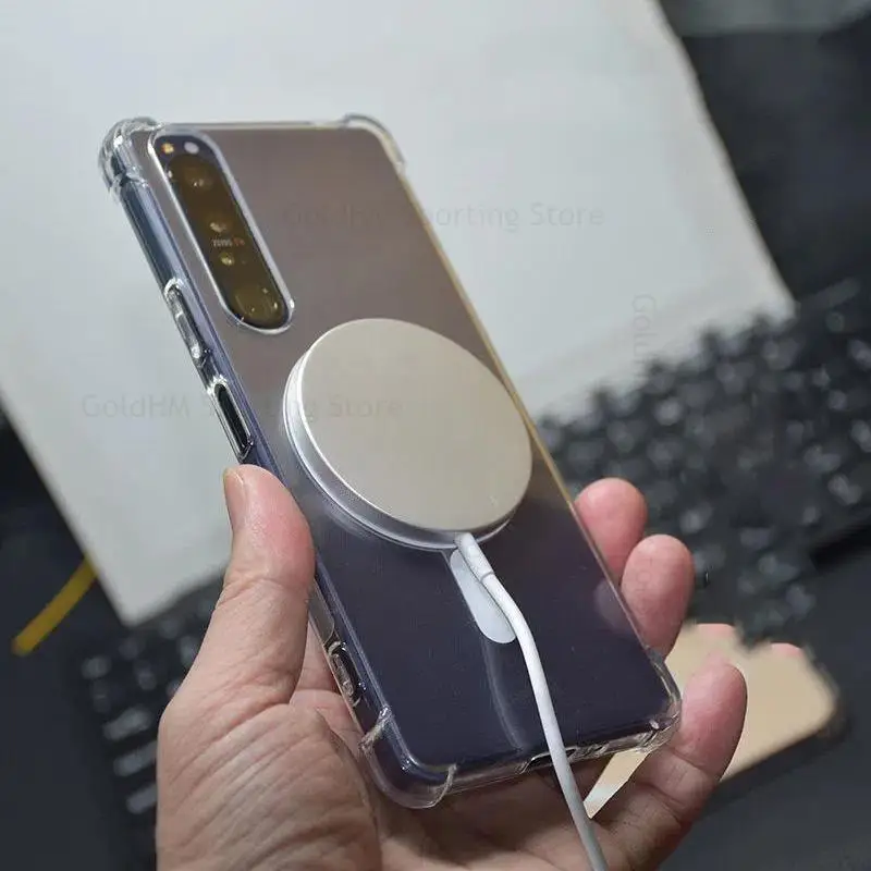 Funda For Sony Xperia 1 10 V For Magsafe Magnetic Transparent Case For Xperia 1 5 IV 1 III 1 II Wireless Charger Magsafing Cover