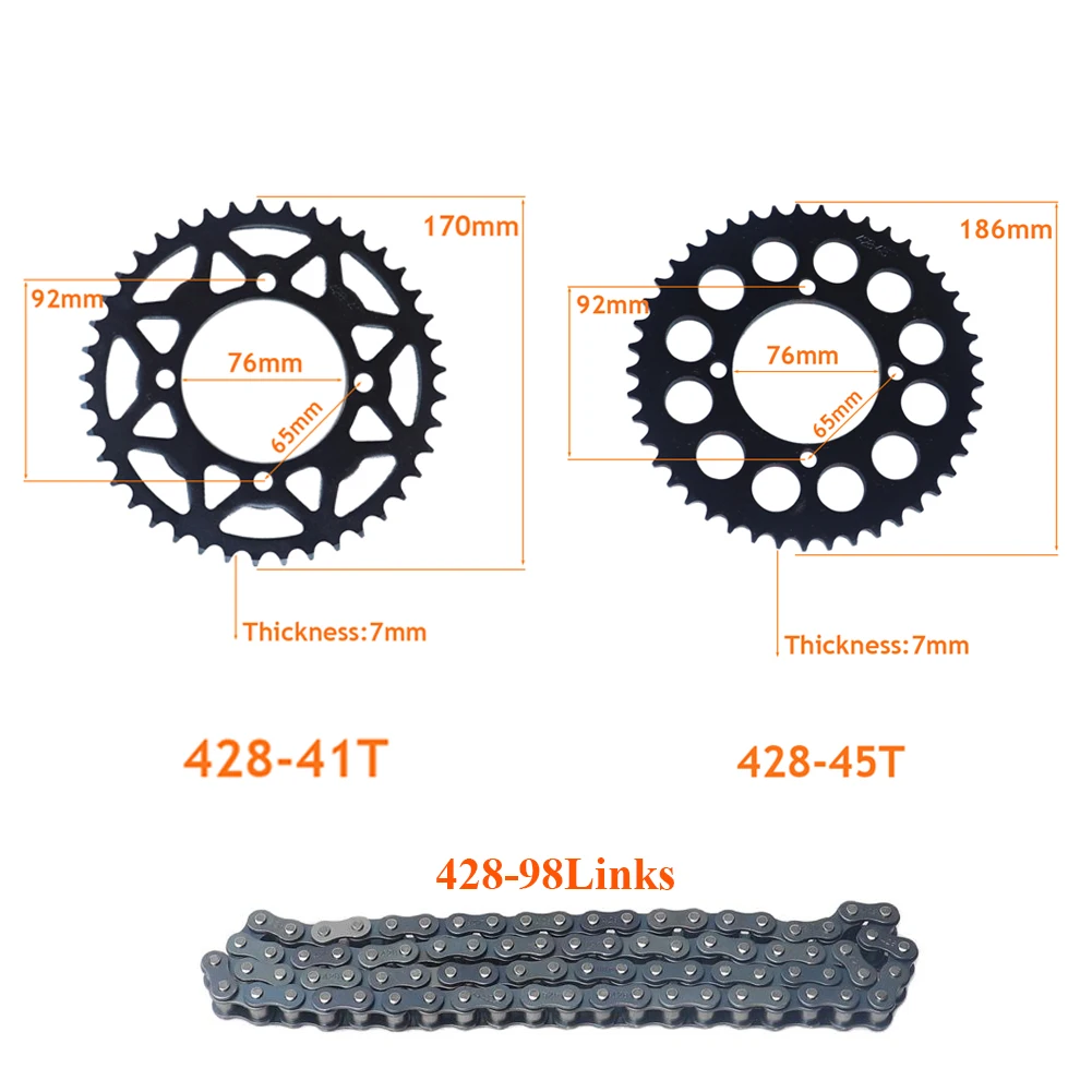 

428 Chain Rear Sprocket 41 45 Tooth 76mm Centre Hole To Fitting Dirt Pit Bike Off Road Motorcycle Motocross Gear Spare Parts