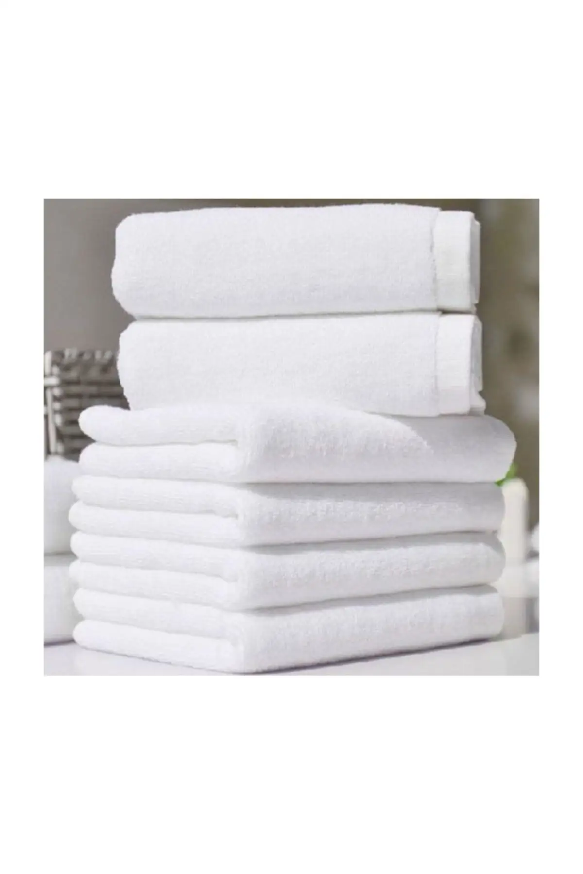 Hotel Type 6 Pcs 50x70 Face Towel White - Hotel Towels, Bath Towels, Hand Towels, Hair Towels, Drying Towels