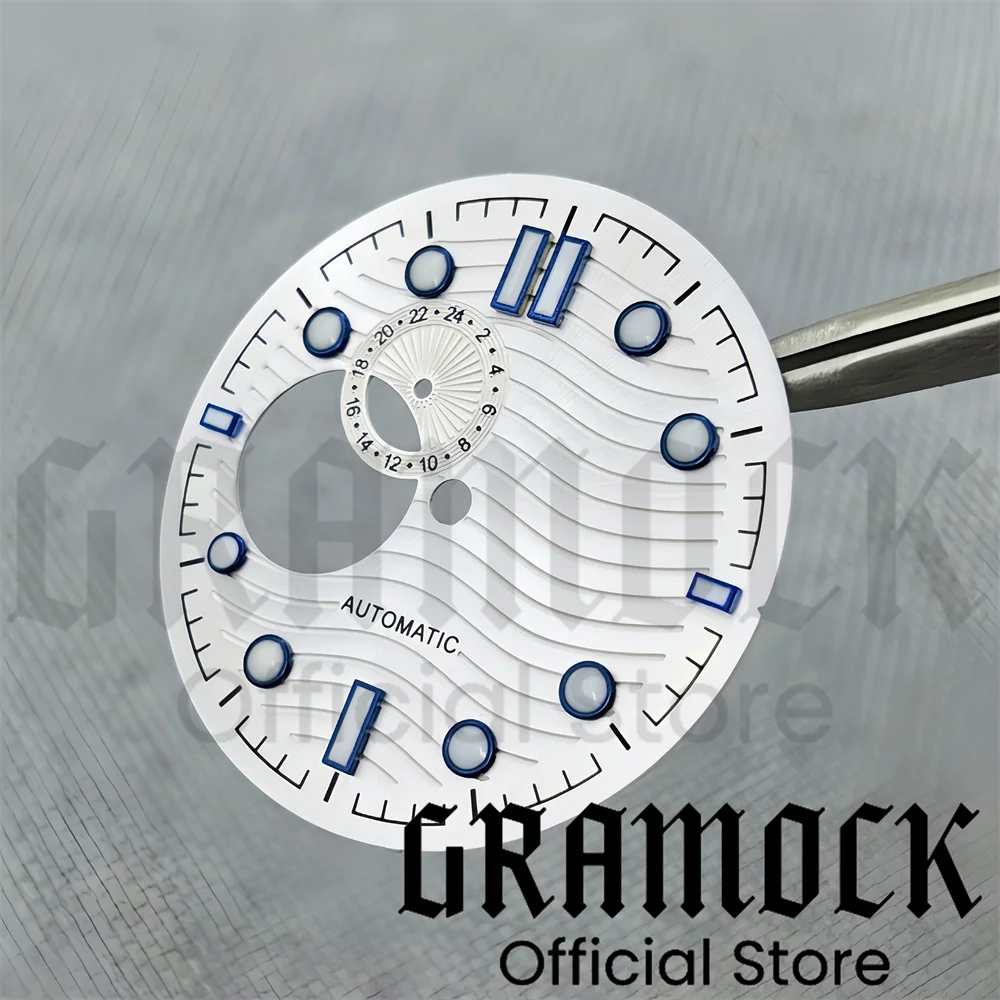 Gramock 31 мм белый синий черный с водной рябью циферблат для часов зеленые