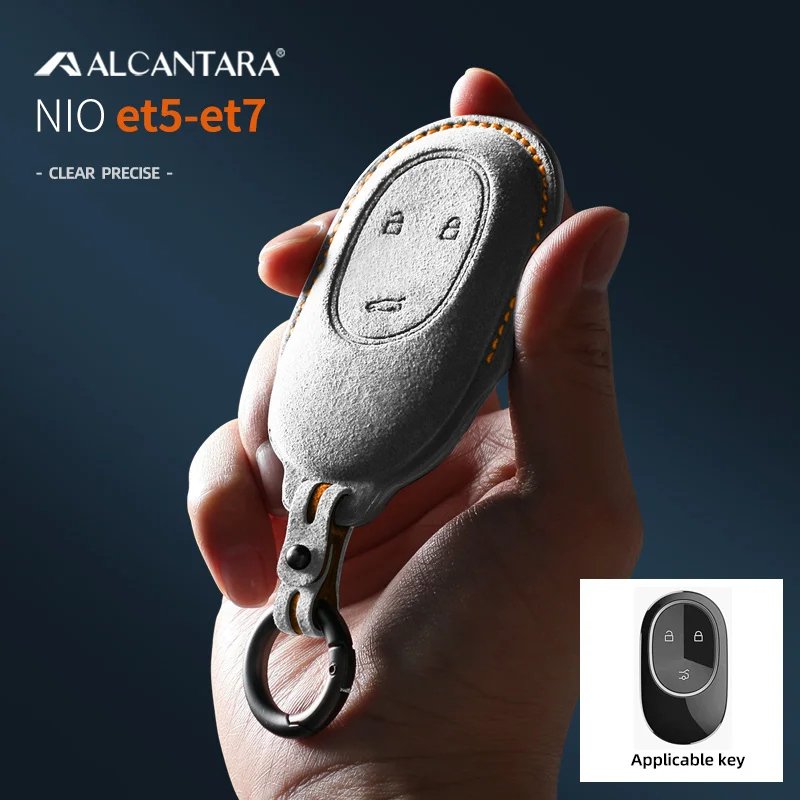 

3D Stereo Fashion New Alcantara Suede Car Remote Key Bag Key Chain For Wei Lai NIO ES7 EC7 ET5 ET7 ES6 ES8 Accessories