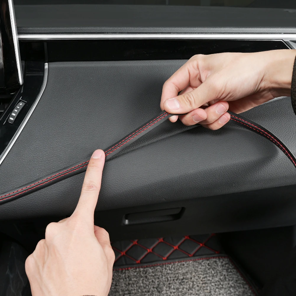 Купи 2M Car Mouldings Trim Pu leather Car Style Universal DIY Flexible Interior Line Strip For Door Dashboard Sticker за 101 рублей в магазине AliExpress