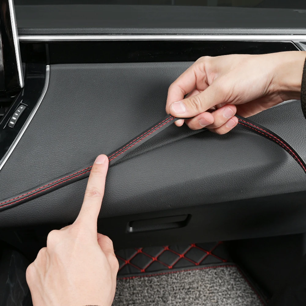 

2M Car Mouldings Trim Pu leather Car Style Universal DIY Flexible Interior Line Strip For Door Dashboard Sticker