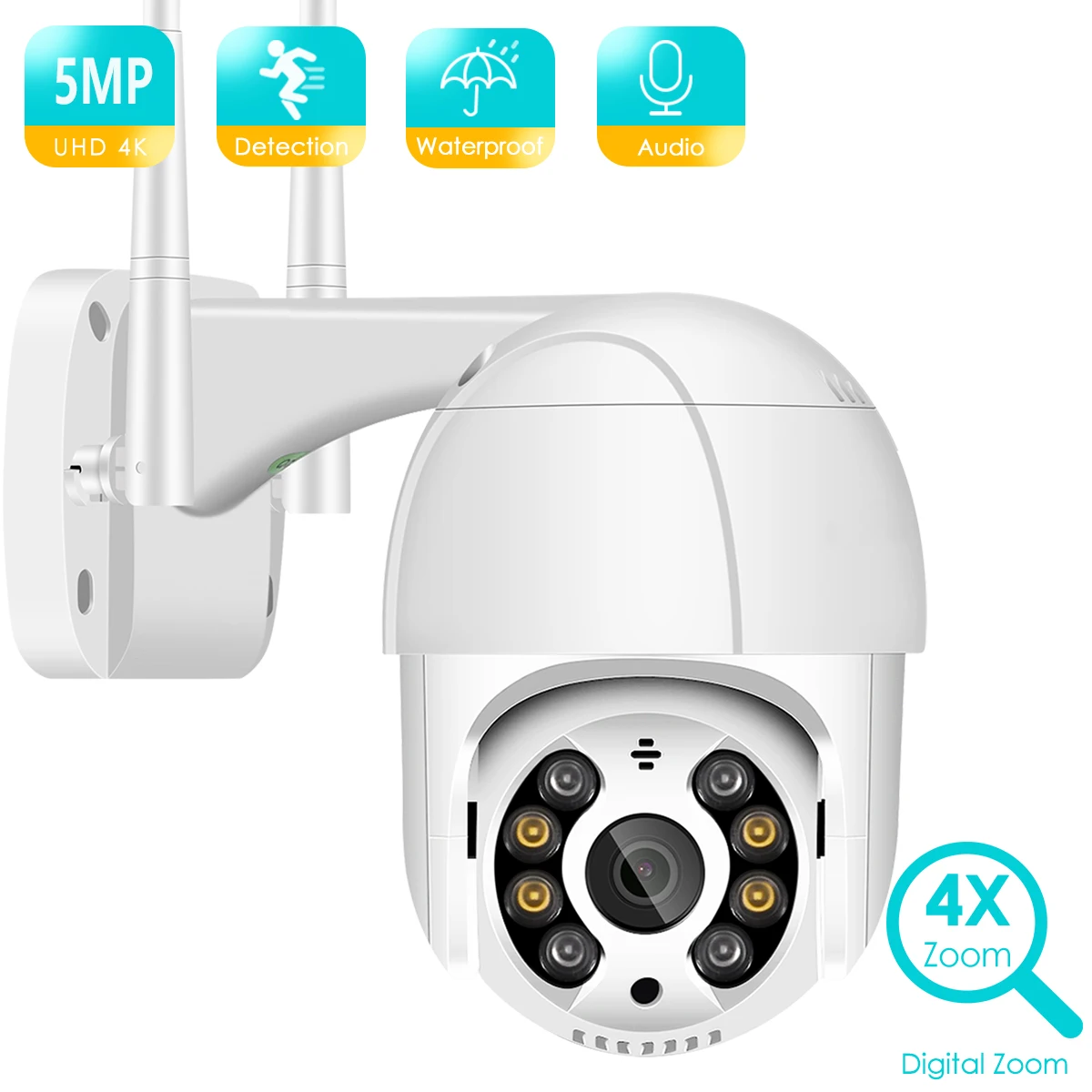 

WiFi 3MP 2MPSecurity Camera Outdoor PTZ Camera Human Detect Color Night Vision Audio Talk CCTV Surveillance P2P IP Camera