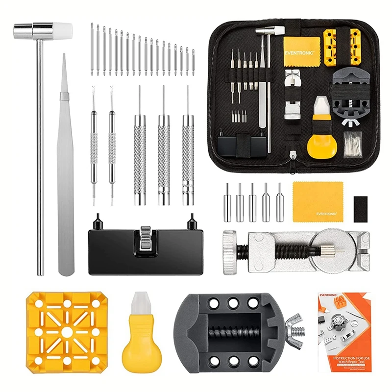 

Watch Repair Kit,Watch Battery Replacement Tool Kit,With Watch Link Removal Tool With 6 Extra Pins,Watch Band Pins