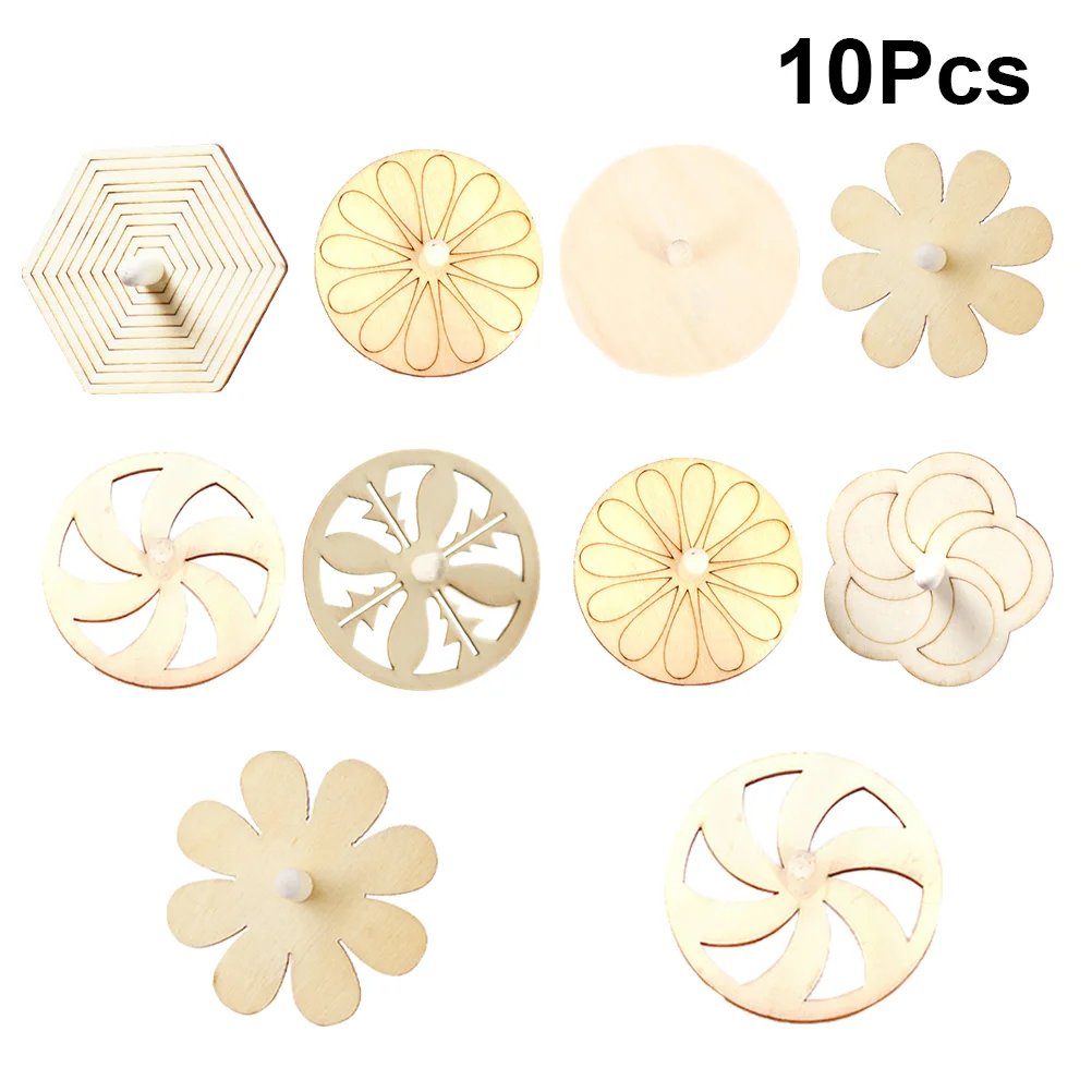 

10pcs Delicate Attractive Unfinished Useful Gyroscope Plaything Painting for Kids