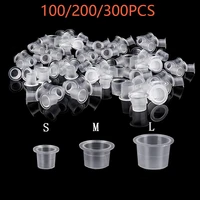 100200300pc sml plastic reusable container cap tattoo accessory permanent makeup pigment tattoo cups large medium small size