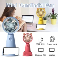 mini usb handheld fan portable fan rechargeable personal fan with base lanyard low noise small desktop fan for indoor outdoor