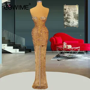 Sparkle Champagne Sexy Long Mermaid Sequin Evening Dresses 2023 Fashion Sweetheart Neck Long Girls Party Prom Gowns Maxi Dress