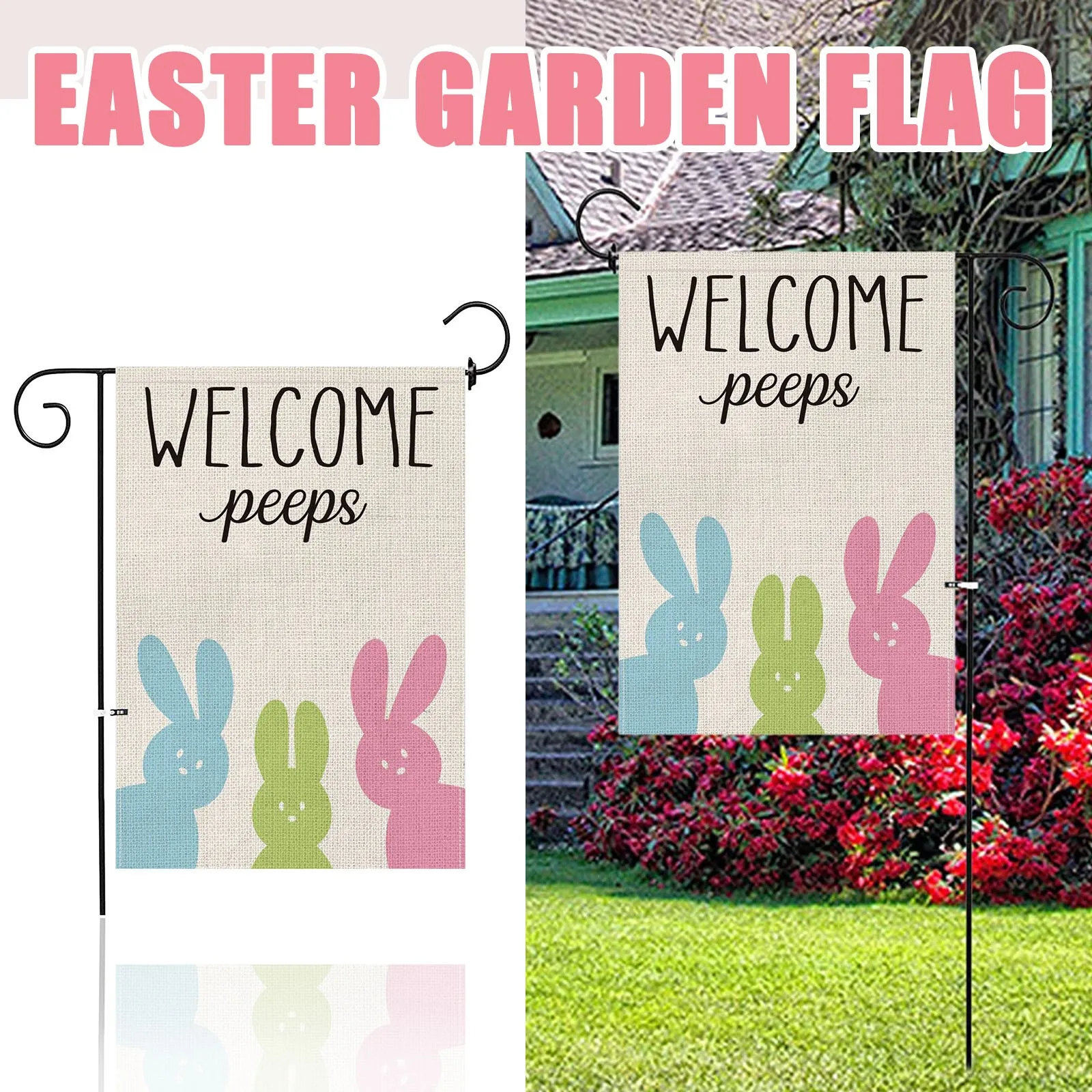Двусторонний Пасхальный декоративный флаг вертикальные пасхальные садовые