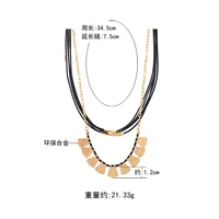2022 new style brand national style texture gold engraved tassel multi layer short necklace for women chains jewelry