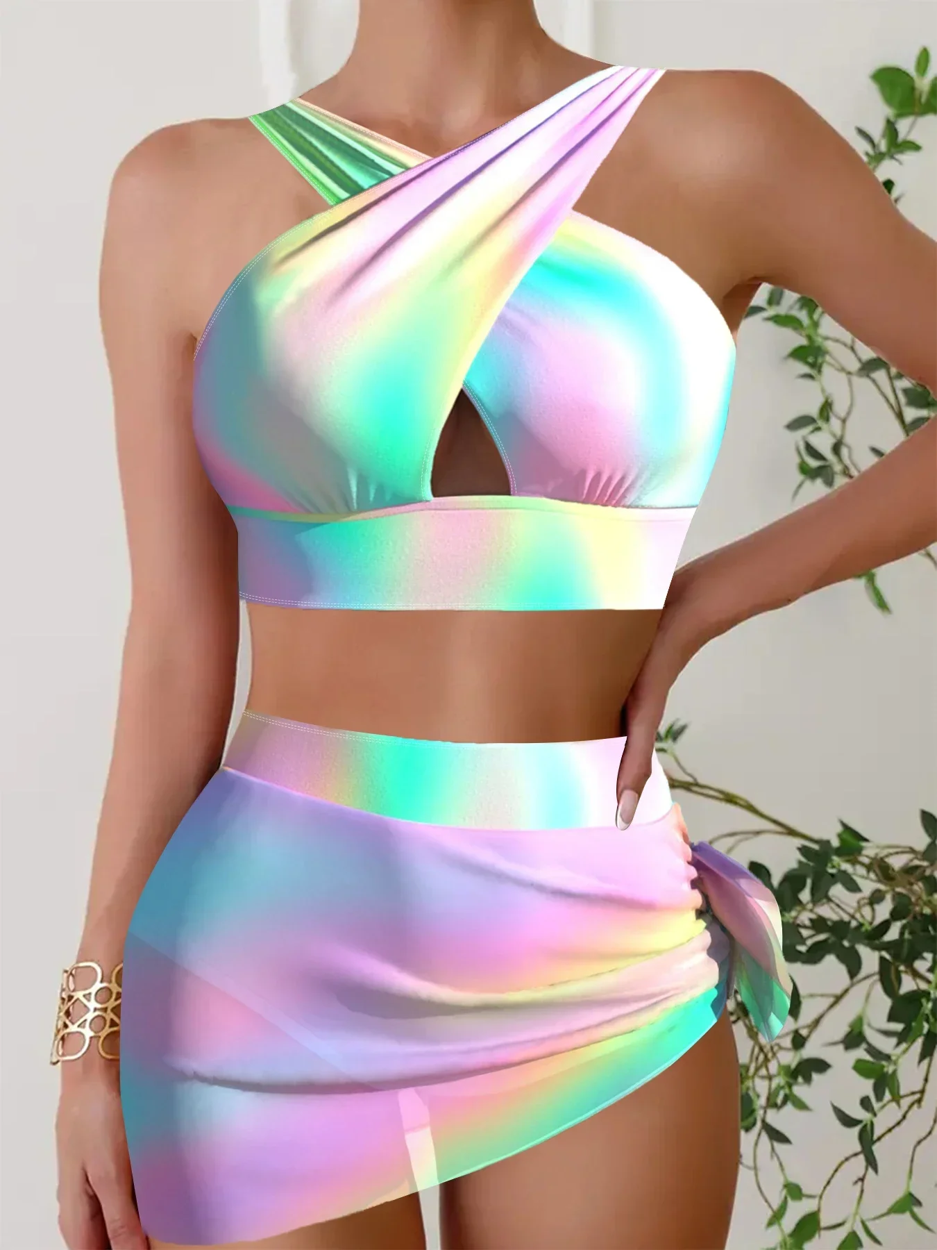 Высококачественный новый летний женский модный топ с перекрестным вырезом