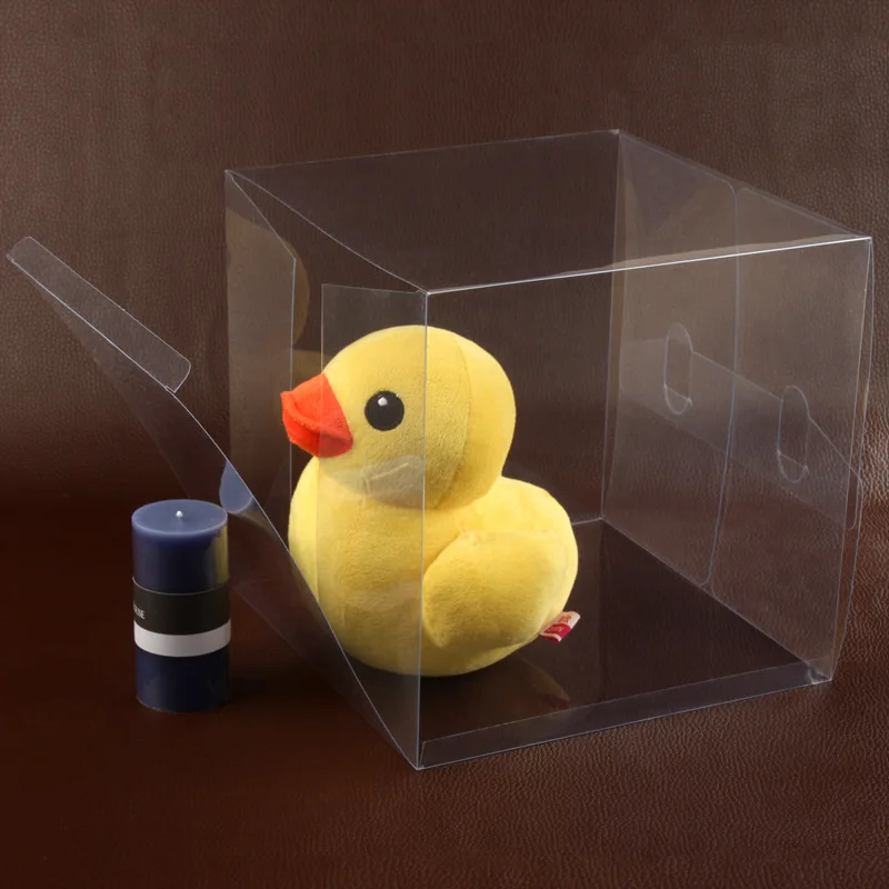 

100pcs Square Transparent PVC Box Party Jewelry Candy Plastic Storage Box Clear Plastic Macaron Gift Packaging Boxes Case