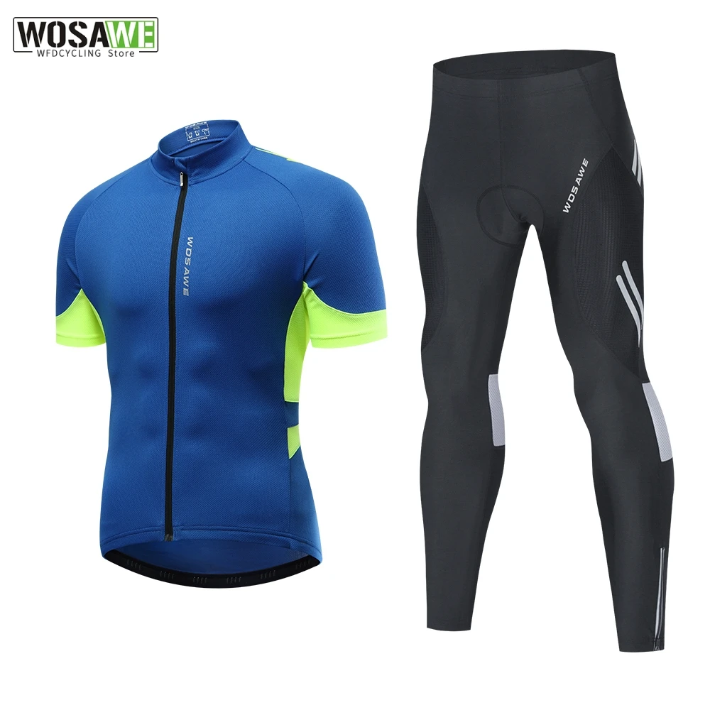 

WOSAWE Men Cycling Jersey Sets Summer Quick Dry Bicycle Short Sleeve Cycling Clothing Bike Maillot Cycling Jersey Bike Pants