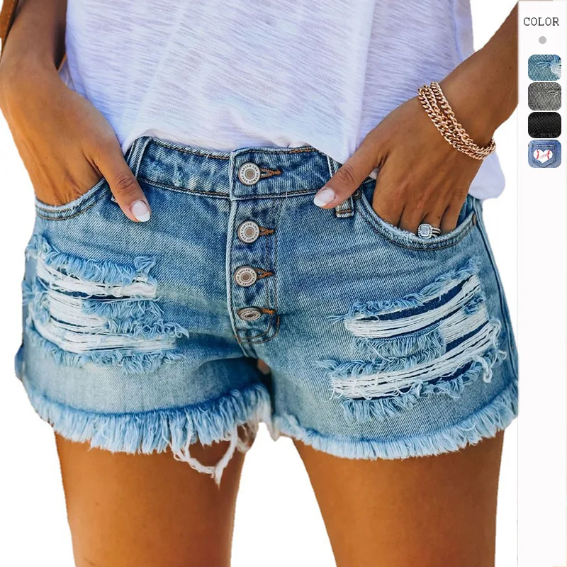 

Women Girls Summer High Waist Elastic Beach Casual Hot Shorts Casual Short Jeans Shorts Women Clothing Shorts Women Jean Shorts