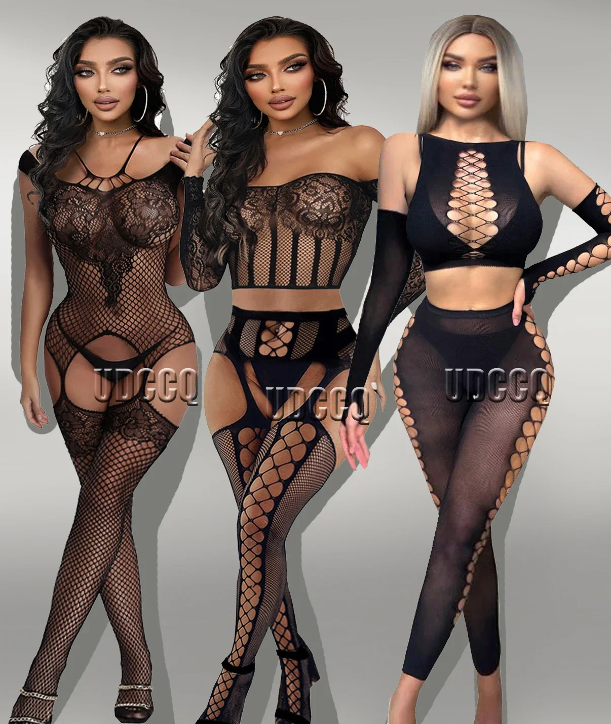 Женское Сетчатое сексуальное нижнее белье прозрачная Пижама для танца на шесте