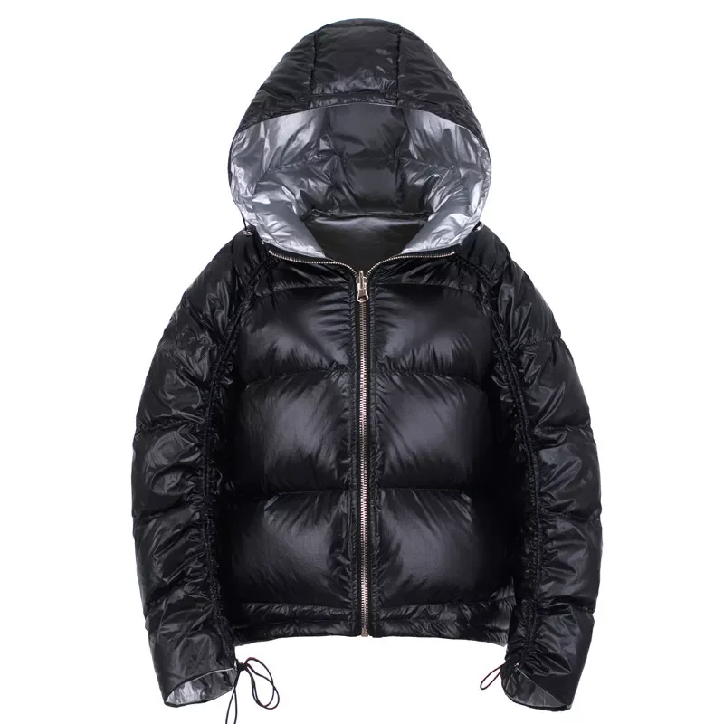 2022NEW Autumn Winter Double Side Wear Hooded Parka Women 90% White Down Jacket Winter Jacket Women Coats PP054