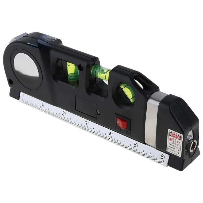 

Red Laser Level Ruler Crosshair/Vertical/Horizontal Line Multipurpose Tape Measure Metric Rulers LV03