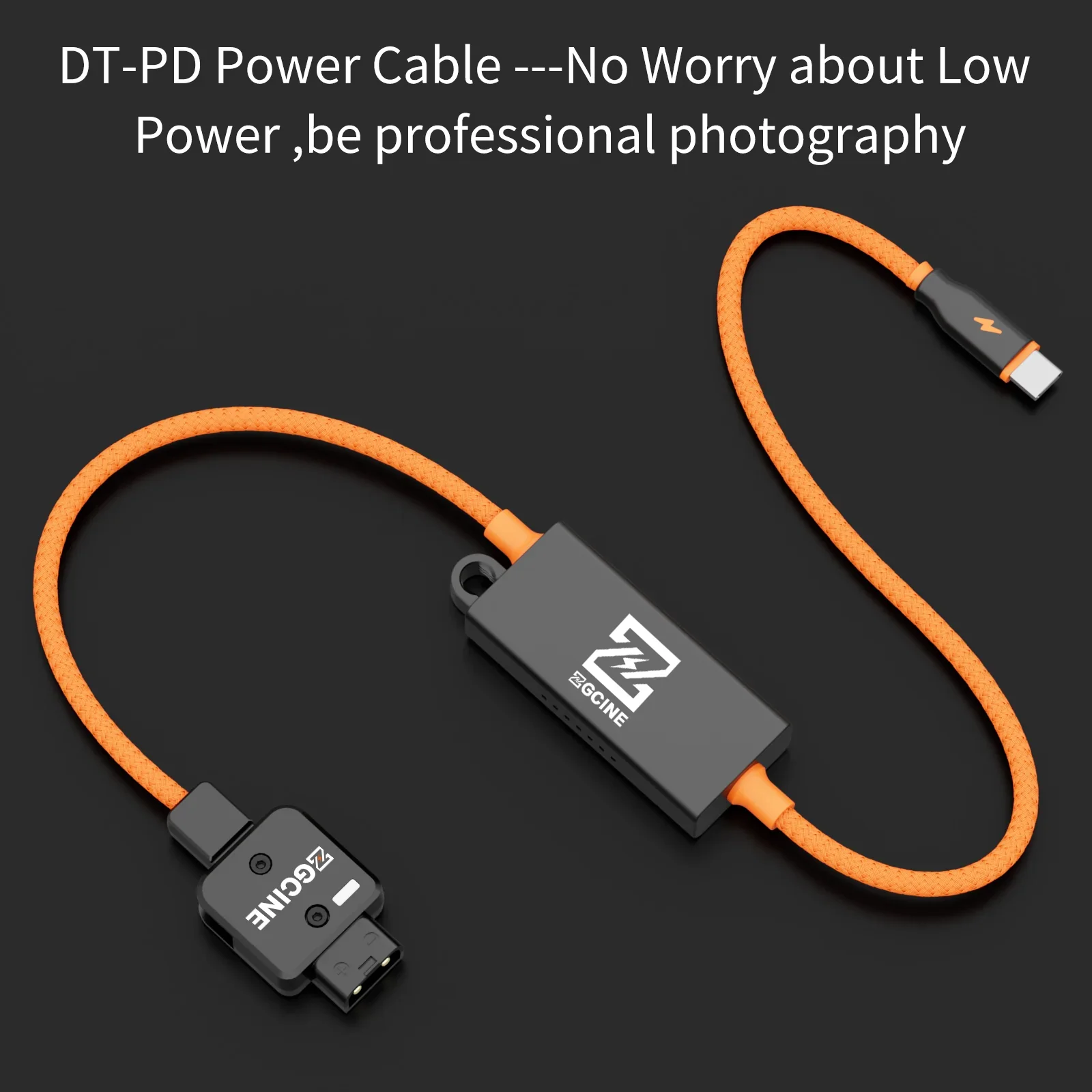 Фото Кабель ZGCINE, 20-дюймовый DT-PD D-Tap к USB-C PD, 2-стороннее зарядное устройство с V-образным креплением, кабель питания для аккумулятора с V-образным креплением, беззеркальных камер, телефонов №5
