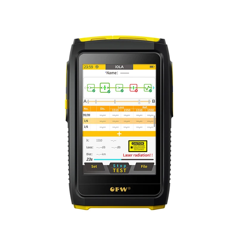 OTDR Active Fiber Live Test 1550nm 20dB Fiber Reflectometer Touch Screen OPM VFL OLS iOLA Event Map SC APC/UPC Connector