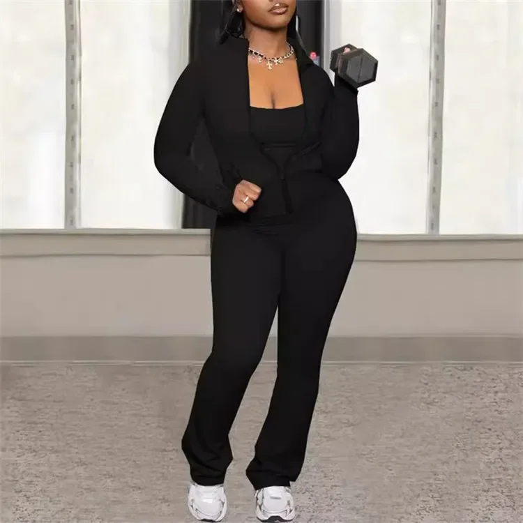 Осенне-зимний спортивный костюм для бега повседневный из двух предметов фитнеса