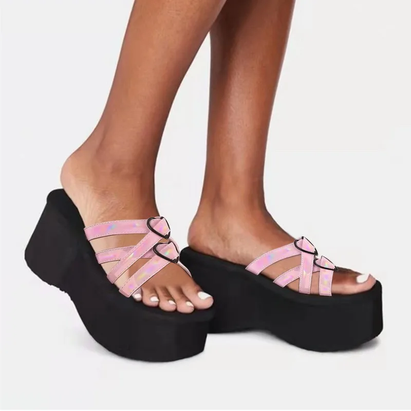 

Летние шлепанцы с перекрестными ремешками, женские сандалии 2022, женская обувь на массивном каблуке, сандалии для отдыха на платформе и танк...