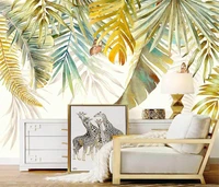 beibehang custom wallpaper mural nordic hand painted fresh tropical plants modern interior background wall papel adhesivo pared