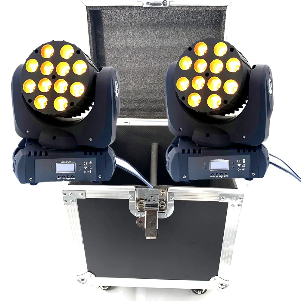 

LED Beam 12X12W RGBW with Flight Case Led Wash DMX Stage Light Moving Head Professional Stage DJ Party Disco