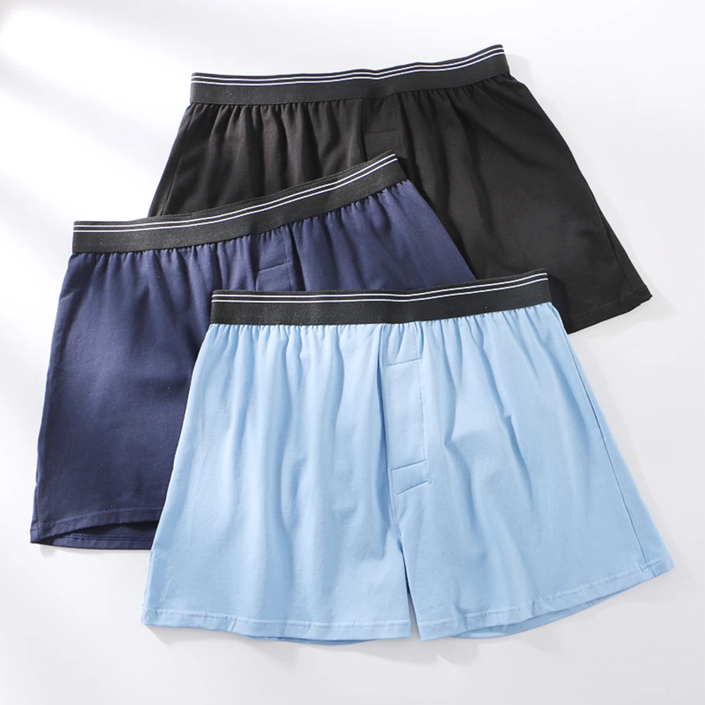 

Mens Loose Boxer Shorts Briefs Open Fly Pouch Sports Underpants Man Comfort Panties Casual Soft Cotton Boxer Trunks Underwear