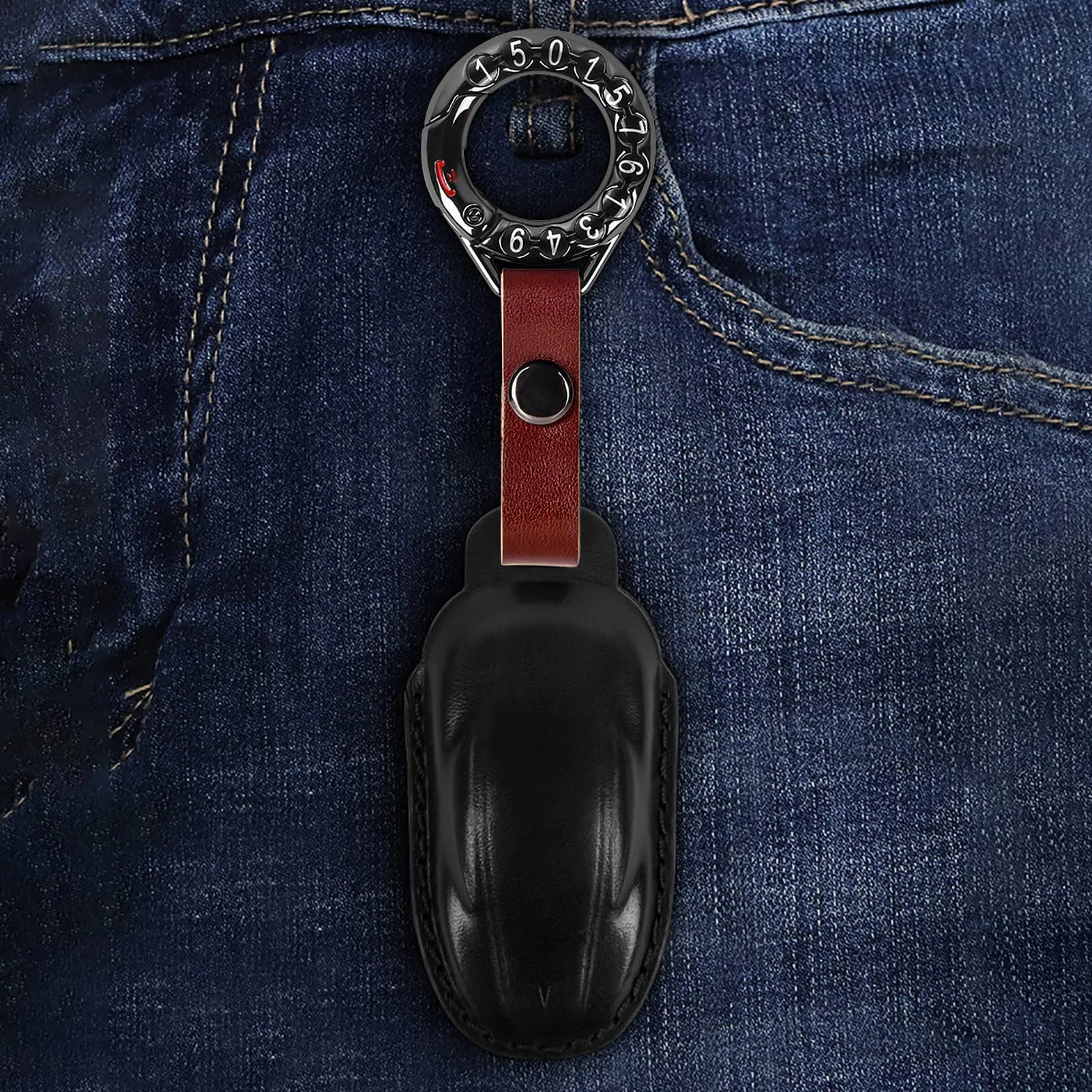 

Universal Anti-Lost Car Key Chain Mobile Phone Number Keyring Auto Vehicle Alloy Leather Keyring Mobile Phone Number Tags