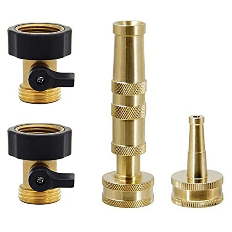 

Adjustable Hose Nozzle And Jet Sweeper Nozzle Set Include Twist Hose Nozzle 3/4 In Hose Shut Off Valve For Water Garden