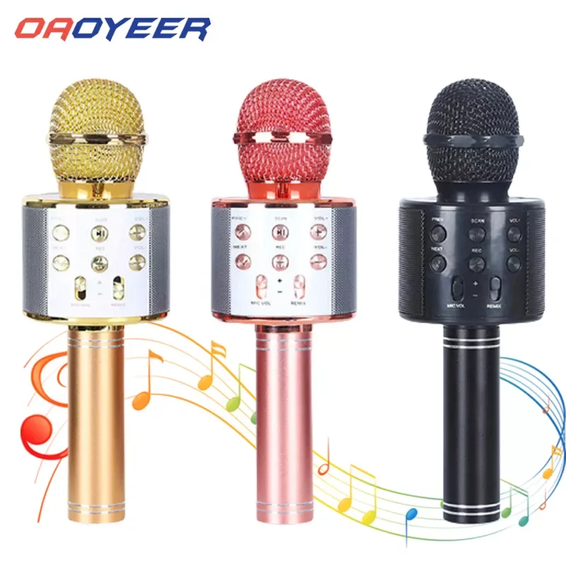 

Новый караоке-микрофон Bluetooth портативный динамик для дома KTV-плеер с светодиодный цующими светодиодными индикаторами функция записи для де...