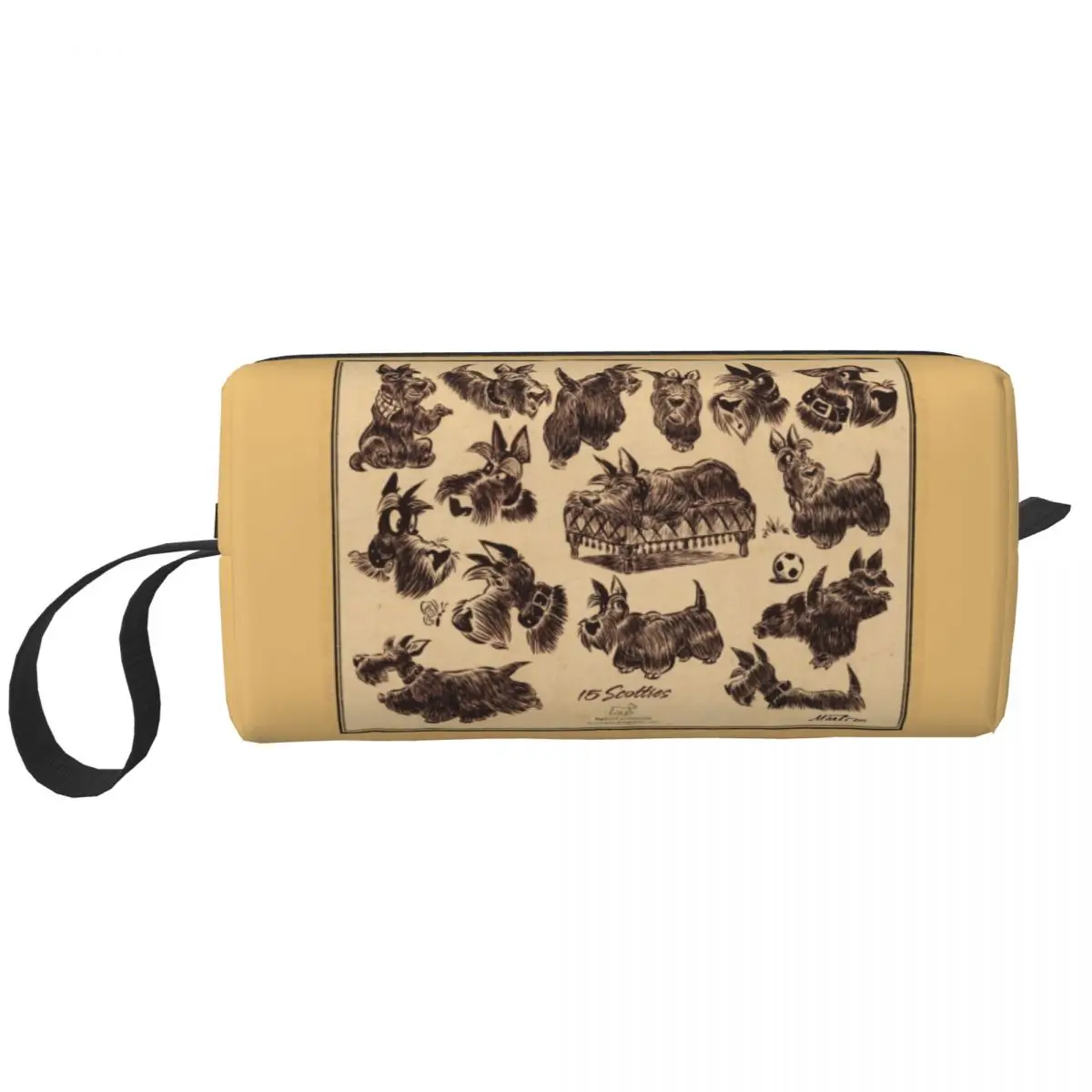 

Scottie Dog Cosmetic Bag Women Cute Large Capacity Scottish Terrier Makeup Case Beauty Storage Toiletry Bags Dopp Kit Case Box