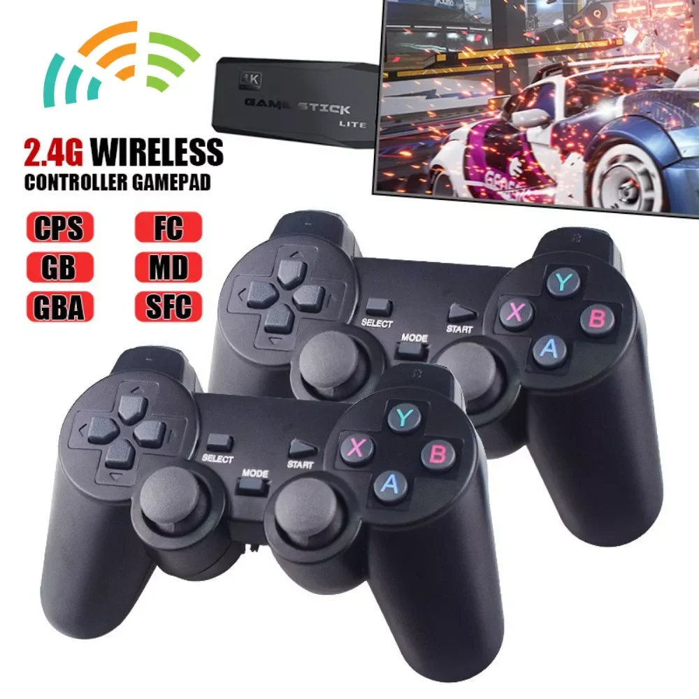 

Retro Video Game Console Stick 64G 4K Console Built-in 10000 Games Game Console Wireless Controller For GBA boy Xmas Gift